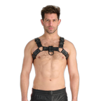 Prowler RED Leather Bull Harness With Metal Fittings Black