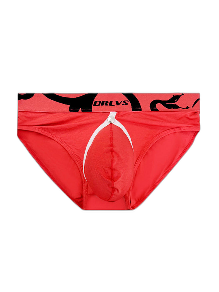 2 Pack Men's Detachable Pouch Open-Crotch Breathable Modal Soft Briefs