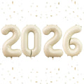 Dagelar 2026 Beige Cream Foil Balloons – 40-Inch 2026 Number Balloon for New Year & Graduation