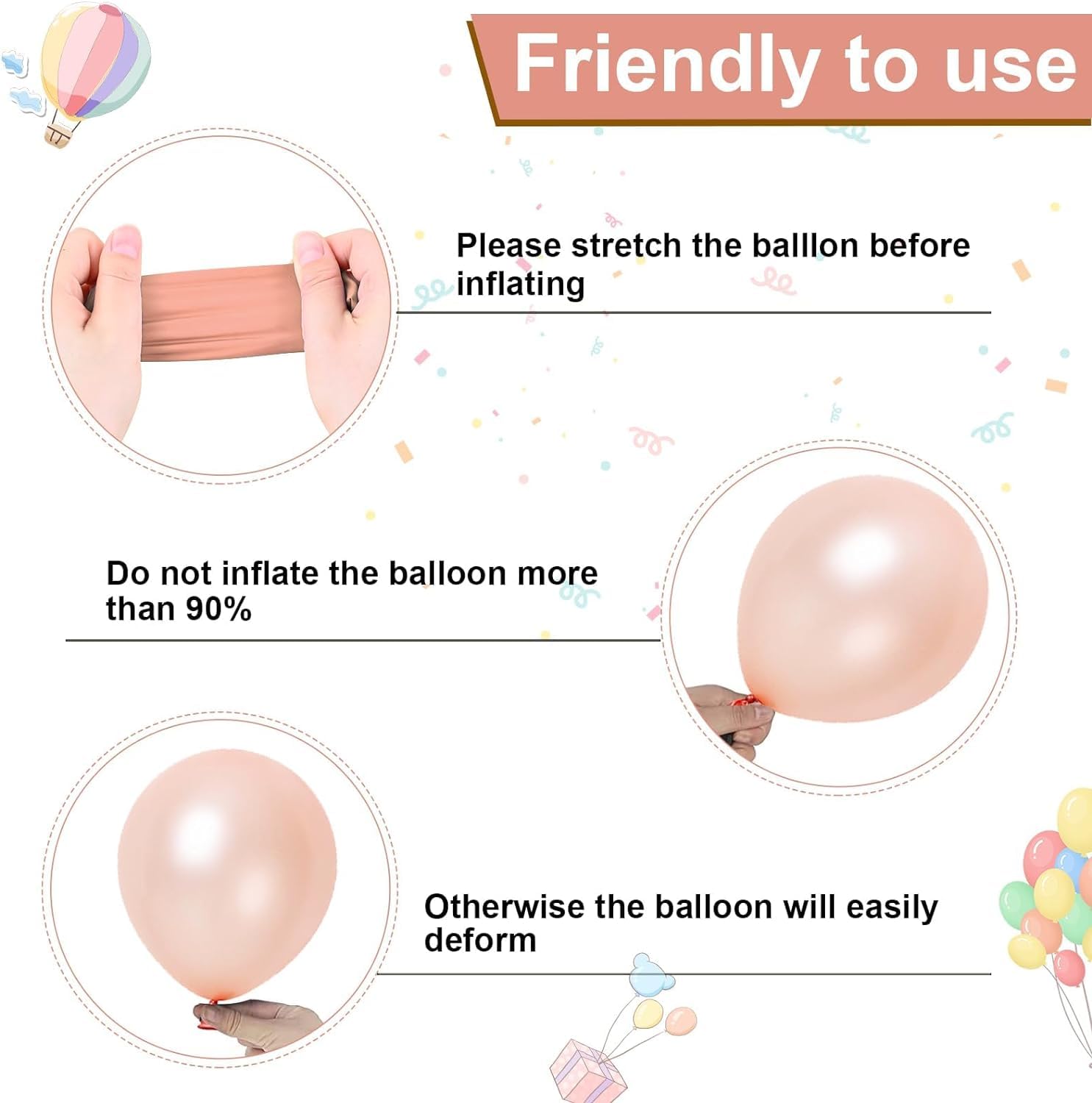 Dagelar Dusty Pink Boho Blush Balloons Set – Rose Gold, Ivory White & Confetti for Bridal, Baby Shower & Birthday Decor