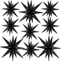 Dagelar 9Pcs Black Star Balloons – 27in & 22in Explosion Foil Balloons