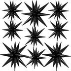 Dagelar 9Pcs Black Star Balloons – 27in & 22in Explosion Foil Balloons