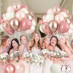 Dagelar Dusty Pink Boho Blush Balloons Set – Rose Gold, Ivory White & Confetti for Bridal, Baby Shower & Birthday Decor
