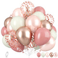 Dagelar Dusty Pink Boho Blush Balloons Set – Rose Gold, Ivory White & Confetti for Bridal, Baby Shower & Birthday Decor