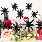 Dagelar 9Pcs Black Star Balloons – 27in & 22in Explosion Foil Balloons