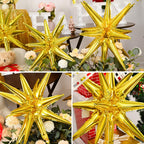 Dagelar 9Pcs Gold Star Balloons – 27in & 22in Explosion Foil Balloons for Parties