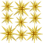 Dagelar 9Pcs Gold Star Balloons – 27in & 22in Explosion Foil Balloons for Parties