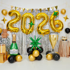 Dagelar Gold 2026 Balloons – 40in Gold Foil Balloons with Green Stars for New Year & Class of 2026 Graduation