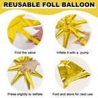Dagelar 9Pcs Gold Star Balloons – 27in & 22in Explosion Foil Balloons for Parties