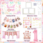 Daidle 1st Birthday Decorations for Girl – 128pc Party Kit