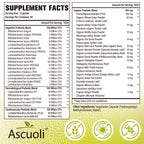 Ascuoli Probiotics for Women & Men – 300B CFU, 24 Strains + 15 Organic Herbs Prebiotic Blend | 240 Veg Capsules