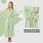 OLIVIA ROCCO Womens Luxury Waffle Fleece Robe Belted Long Dressing Gown With Pockets