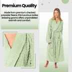 OLIVIA ROCCO Womens Luxury Waffle Fleece Robe Belted Long Dressing Gown With Pockets