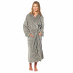 OLIVIA ROCCO Womens Luxury Waffle Fleece Robe Belted Long Dressing Gown With Pockets