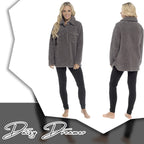 OLIVIA ROCCO Womens Sherpa Top And Leggings Lounge Set With Double Pockets Long Sleeve