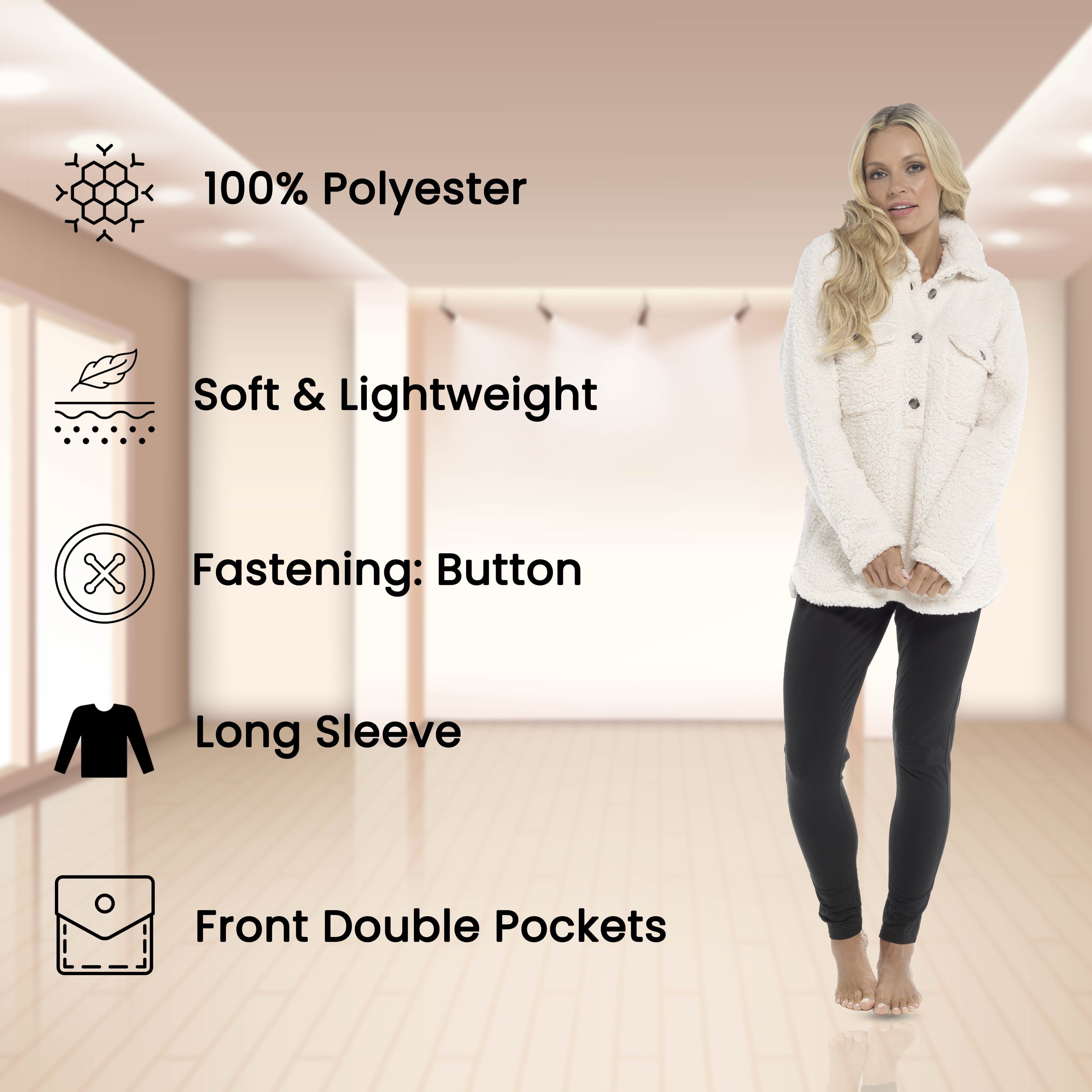 OLIVIA ROCCO Womens Sherpa Top And Leggings Lounge Set With Double Pockets Long Sleeve
