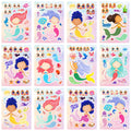 DaiUni Mermaid Stickers – 24 Sheets for Make Your Own Mermaid Faces, Kids Party Favors & Crafts