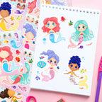 DaiUni Mermaid Stickers – 24 Sheets for Make Your Own Mermaid Faces, Kids Party Favors & Crafts