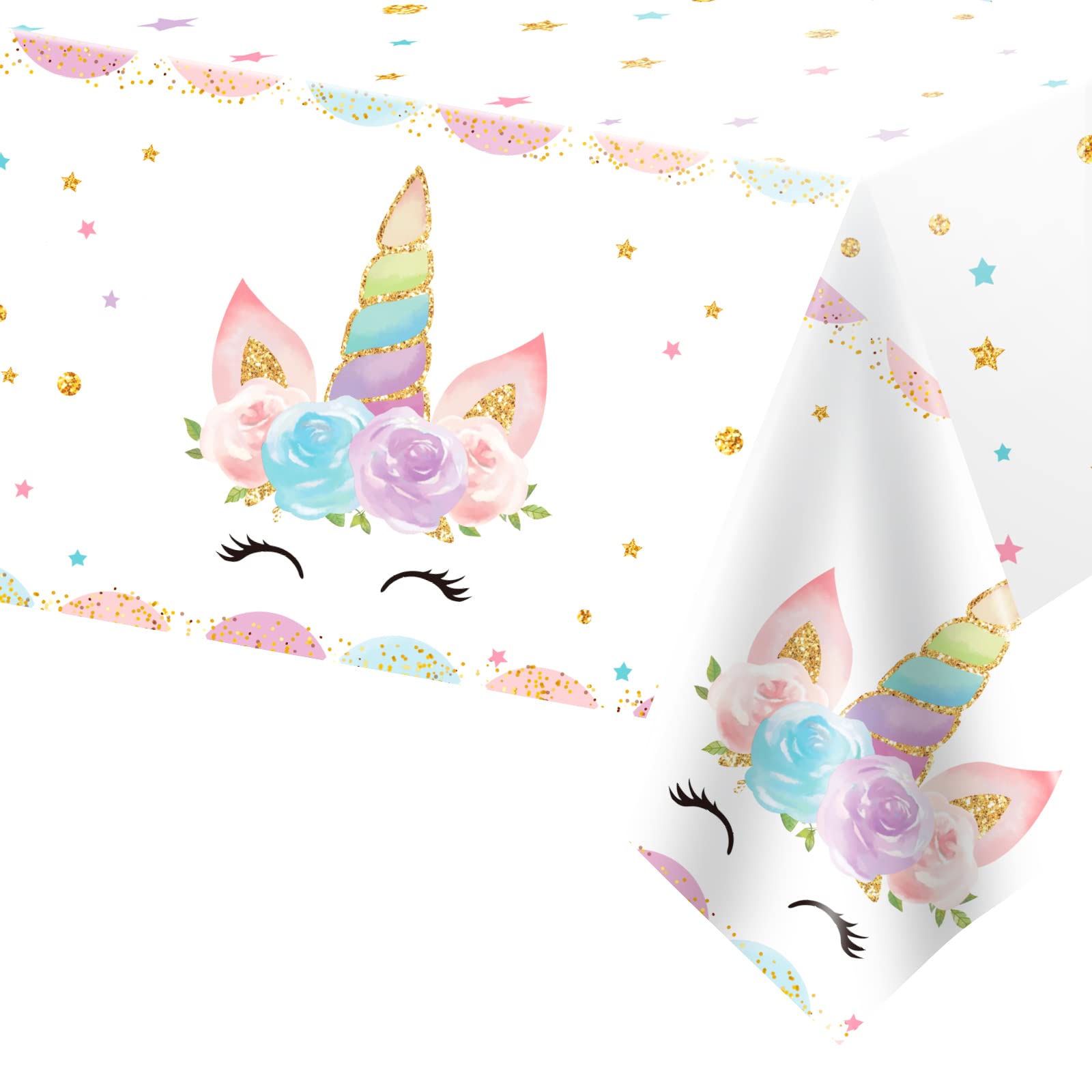 DaiUni Unicorns Party Tablecloth – 54 x 108 in Disposable Plastic