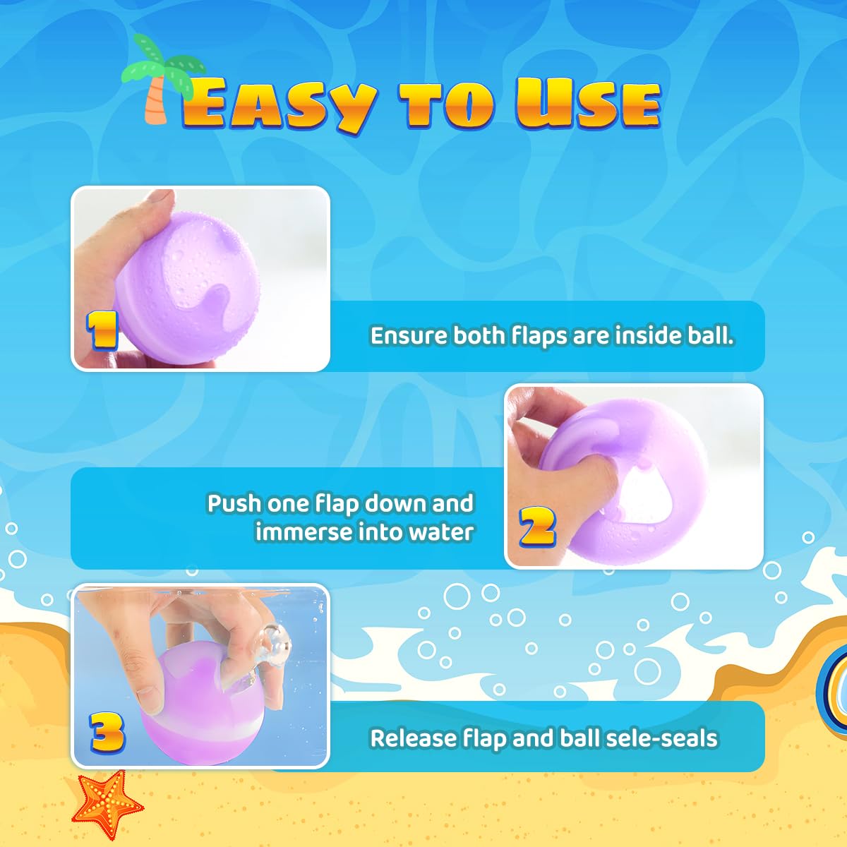 dalicode Reusable Water Balloons for Kids - Leak-Resistant Silicone & Quick-Fill Fun