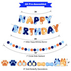 Danadia Pre-Strung Happy Birthday Banner – Blue Dog Party Decorations
