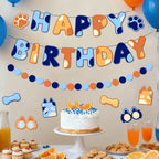 Danadia Pre-Strung Happy Birthday Banner – Blue Dog Party Decorations