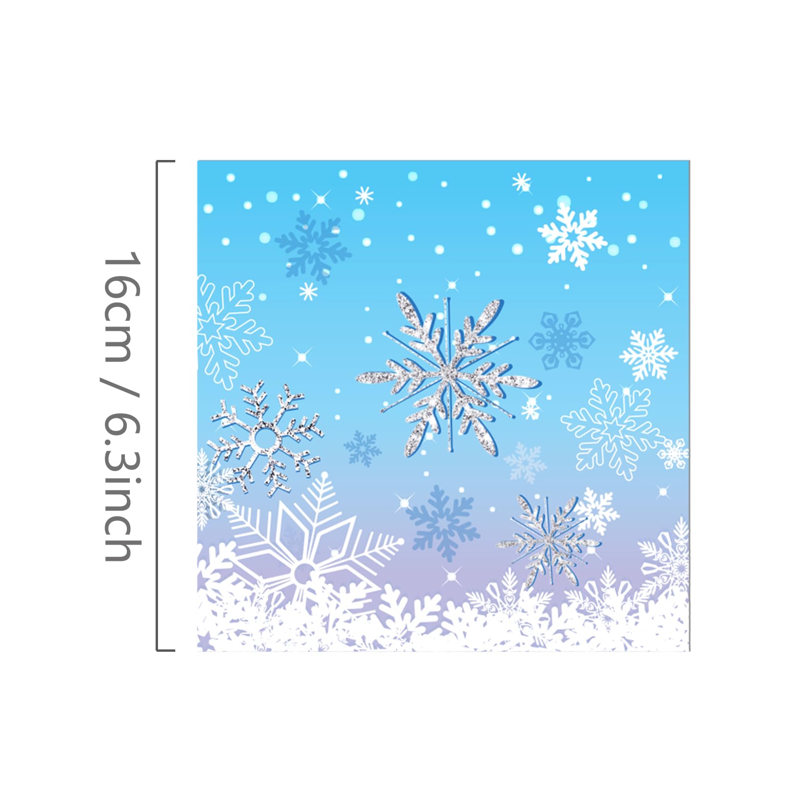Darneidra Display Winter Wonderland Napkins (40 pcs) – Snowflake Party Decor