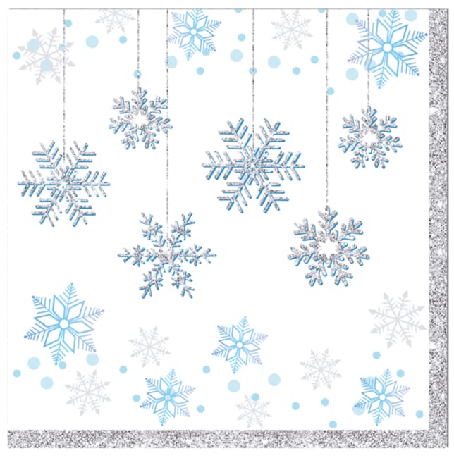 Darneidra Display Winter Wonderland Napkins (40 pcs) – Snowflake Party Decor