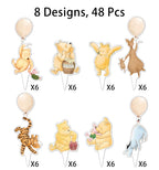 DAYIMG Winnie Cupcake Toppers – 48 Pcs for Classic Pooh Baby Shower & Birthday Party Decor