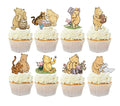 DAYIMG 48 Pcs Classic Winnie Cupcake Toppers – Pooh Baby Shower & First Birthday Party Decor