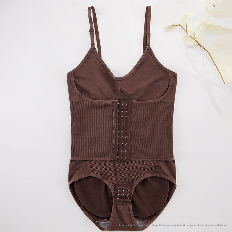 Body Shaping Butt Lifting Abdomen Tightening Snap Button Jumpsuit