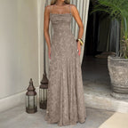 Elegant And Sophisticated Strap A-line Maxi Dress For Women Western Style