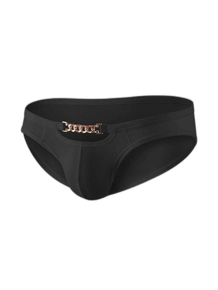 2 Pack Men's U-Pouch Design Metal-Clasp Thin Briefs
