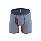Men's Fly Front with Pouch Striped Cotton Boxer Briefs