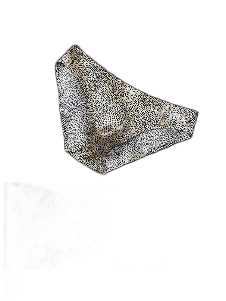 3 Pack ALLMIX Men's 3D Pouch Sexy Leopard Print Ice Silk Briefs