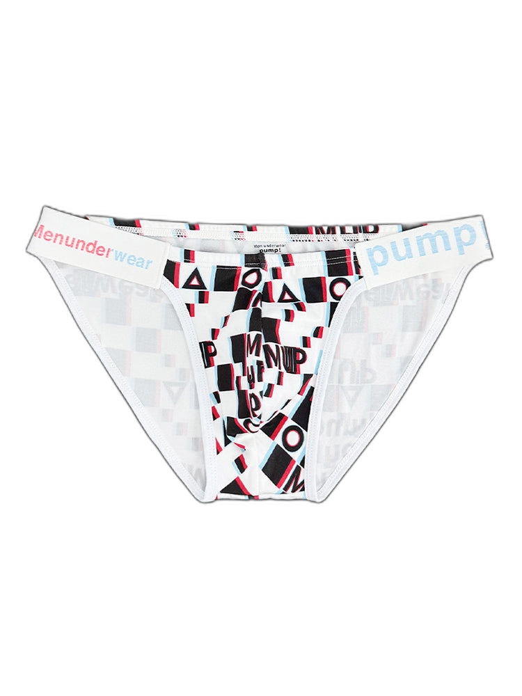 2 Pack Men's Breathable Alphabet-Print Expanded Pouch Briefs