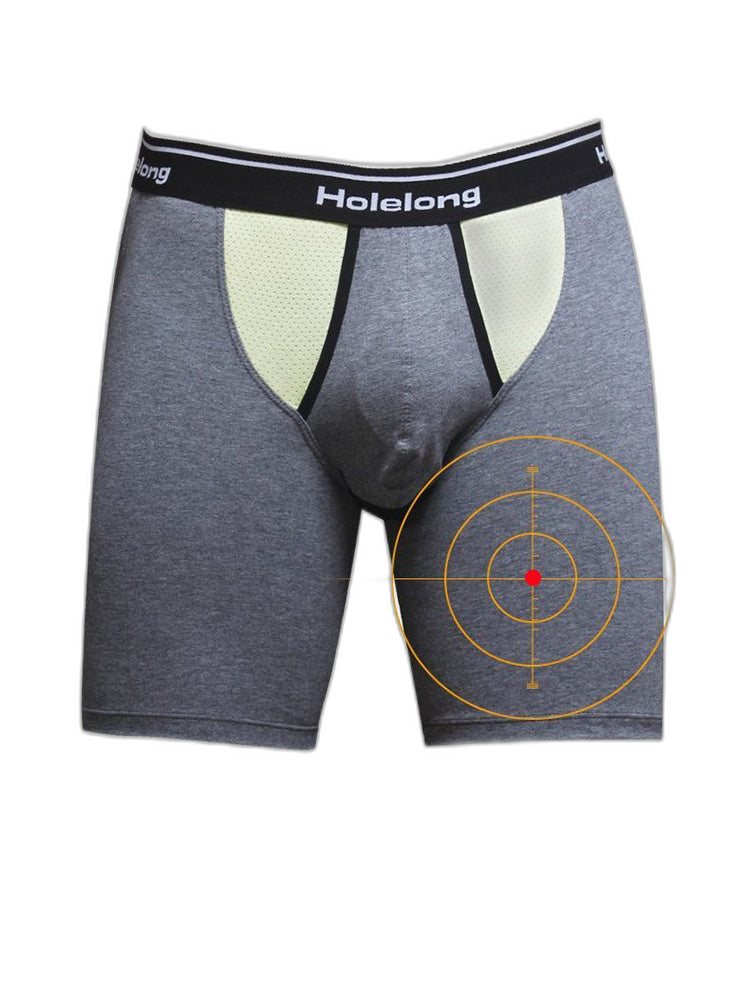 Dual Pouch Men's Long Legs Sports Boxer Briefs