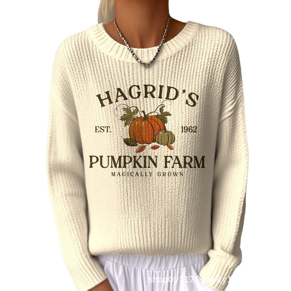 Sweet And Casual Women's Crew-neck Sweatshirt With Print
