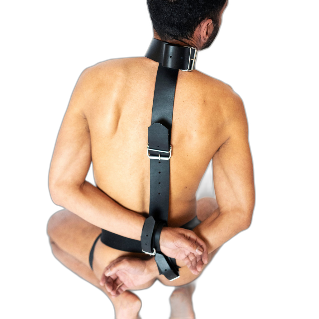 ruff GEAR Leather Wrist To Neck Restraints