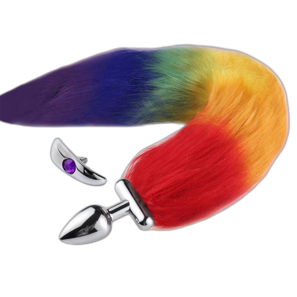 Finnick - 15 Inch Fox Tail Metal Butt Plug - Anal Sex Toy - 2 Colors