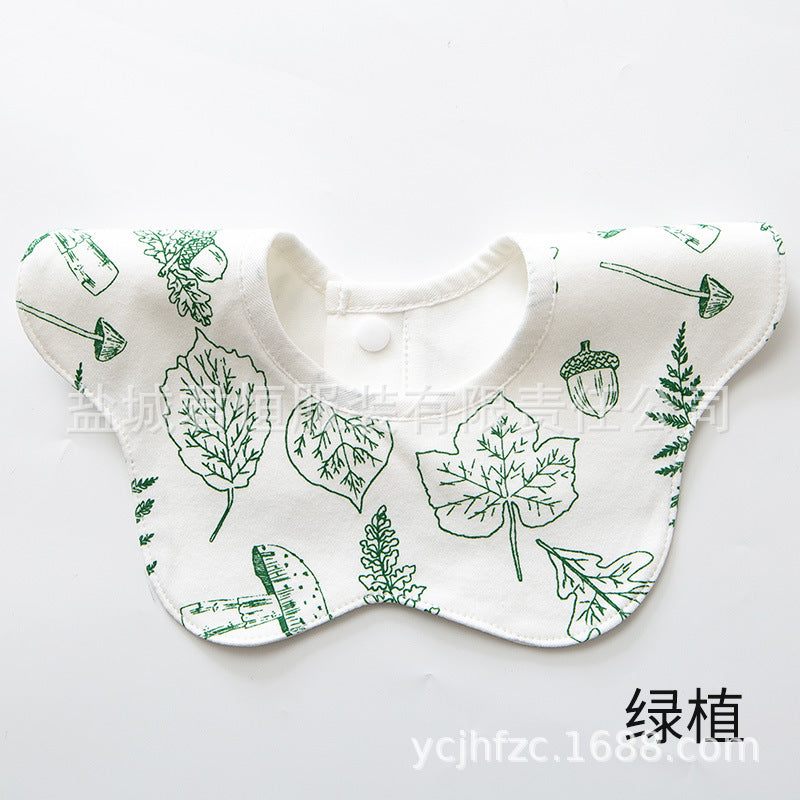 Pure Cotton 360° Rotatable Baby Bib - Petal-Shaped Drool Bib