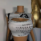 Women's Sexy And Sassy Printed Crew-Neck Top
