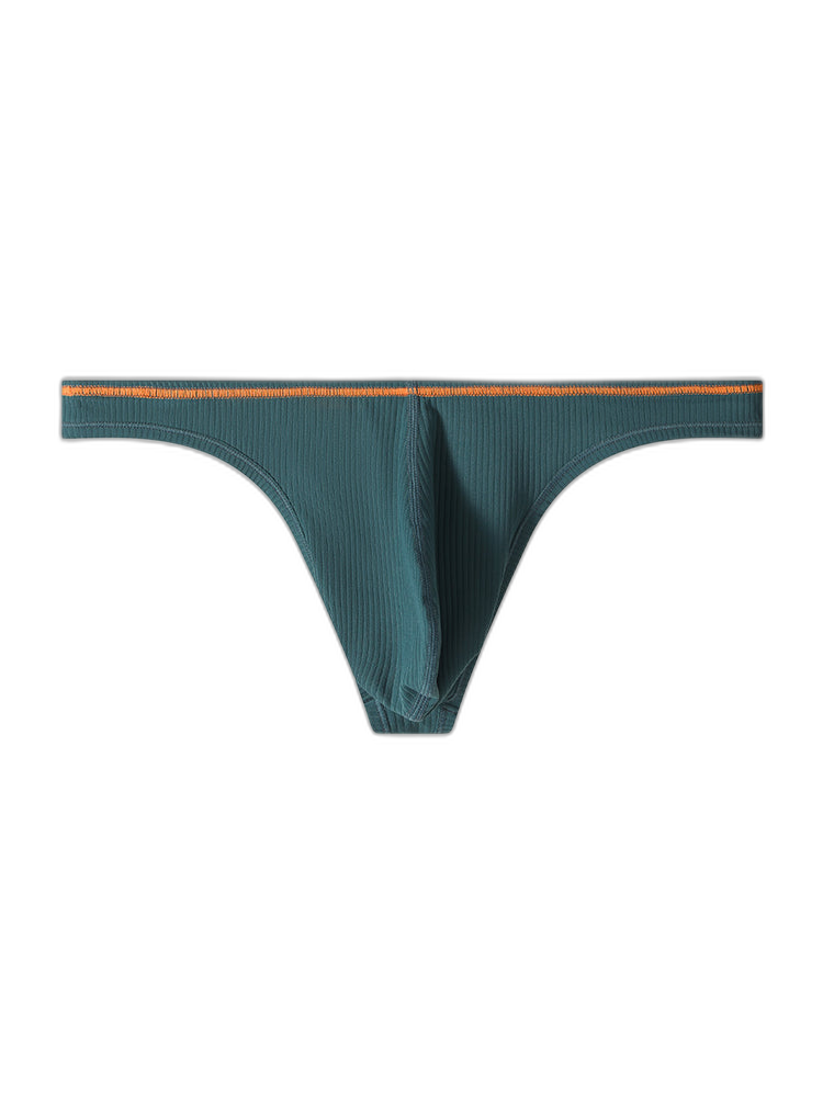 4 Pack Men's Low-Rise Solid Thongs with Reinforced Edging