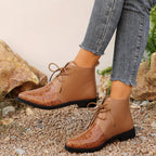 Retro Pointed Fashion Ankle Boots Women Flat Low Heel