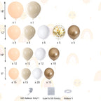 DBKL White Sand Gold Balloons Garland Arch Kit – 18/12/10/5 in for Boho Weddings & Parties