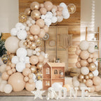 DBKL White Sand Gold Balloons Garland Arch Kit – 18/12/10/5 in for Boho Weddings & Parties