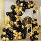 DBKL Black & Gold Balloons Garland Arch Kit with Confetti Balloons – New Year & Party Decor