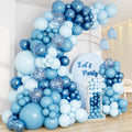 DBKL Blue Balloon Garland Arch Kit – 138pc Metallic & Confetti Balloons