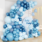 DBKL Blue Balloon Garland Arch Kit – 138pc Metallic & Confetti Balloons