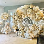 DBKL White Sand Gold Balloons Garland Arch Kit – 18/12/10/5 in for Boho Weddings & Parties